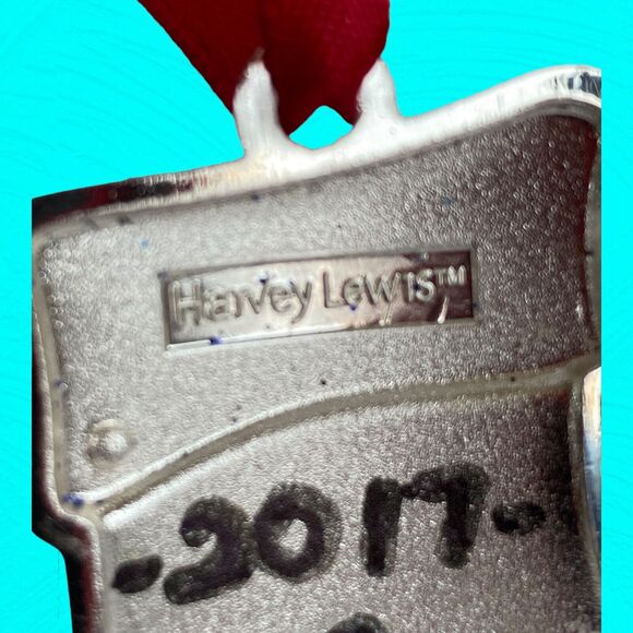 Harvey Lewis Stocking Ornament Letter "C" Silver & Red w/ Swarovski Elements - Picture 3 of 3